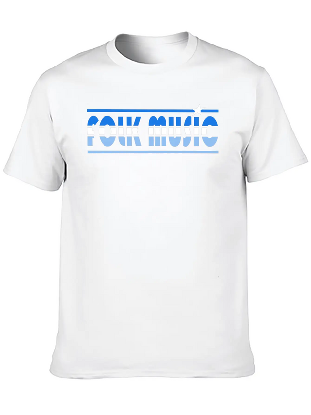 Folk Music Retro Lightweight Cotton T-Shirt – Daily Comfort Graphic Shirt