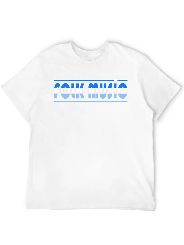 Folk Music Retro Lightweight Cotton T-Shirt – Daily Comfort Graphic Shirt