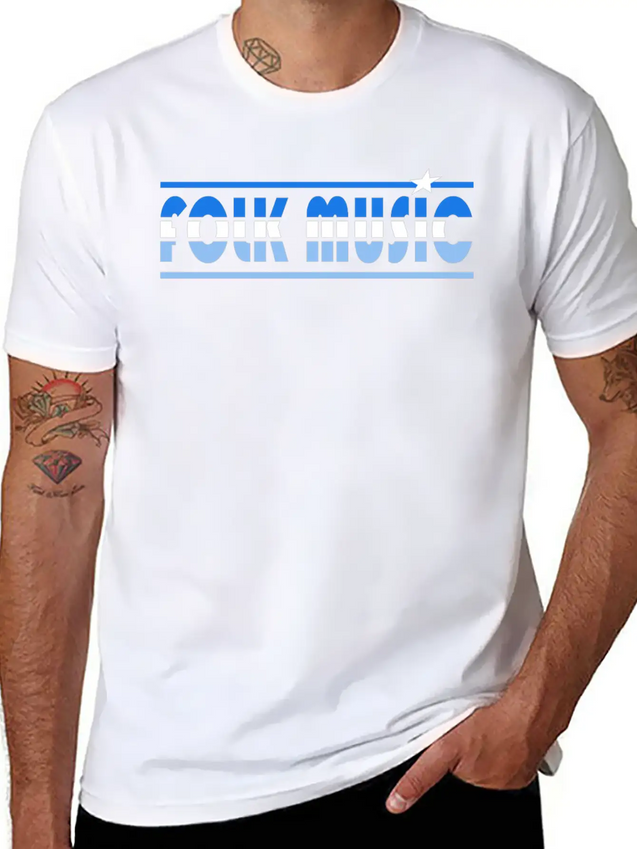 Folk Music Retro Lightweight Cotton T-Shirt – Daily Comfort Graphic Shirt