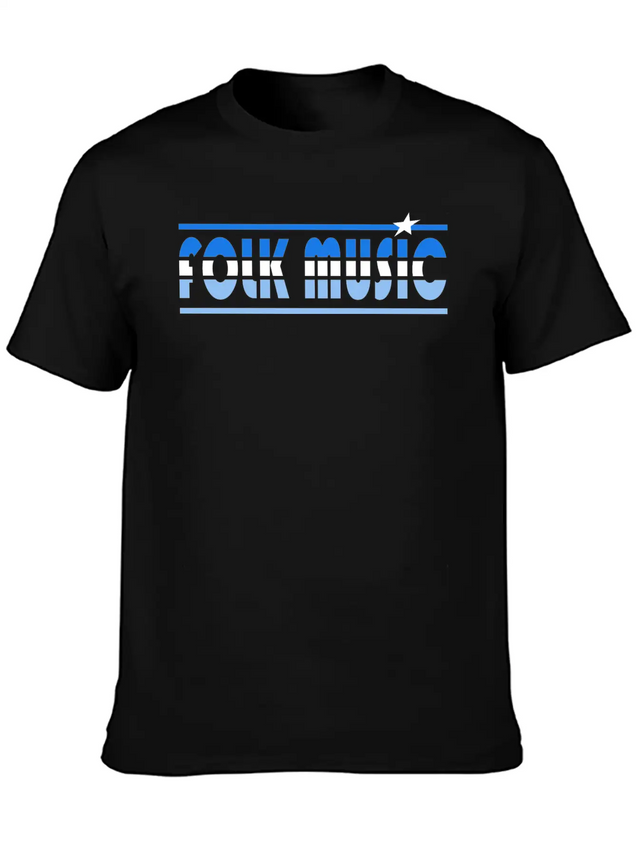 Folk Music Retro Lightweight Cotton T-Shirt – Daily Comfort Graphic Shirt