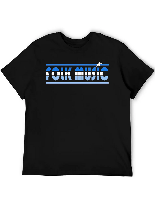 Folk Music Retro Lightweight Cotton T-Shirt – Daily Comfort Graphic Shirt