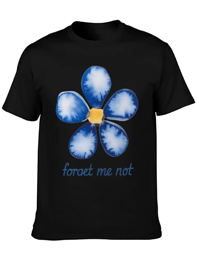 Forget Me Not Lightweight Cotton T-Shirt – Daily Comfort Graphic Shirt
