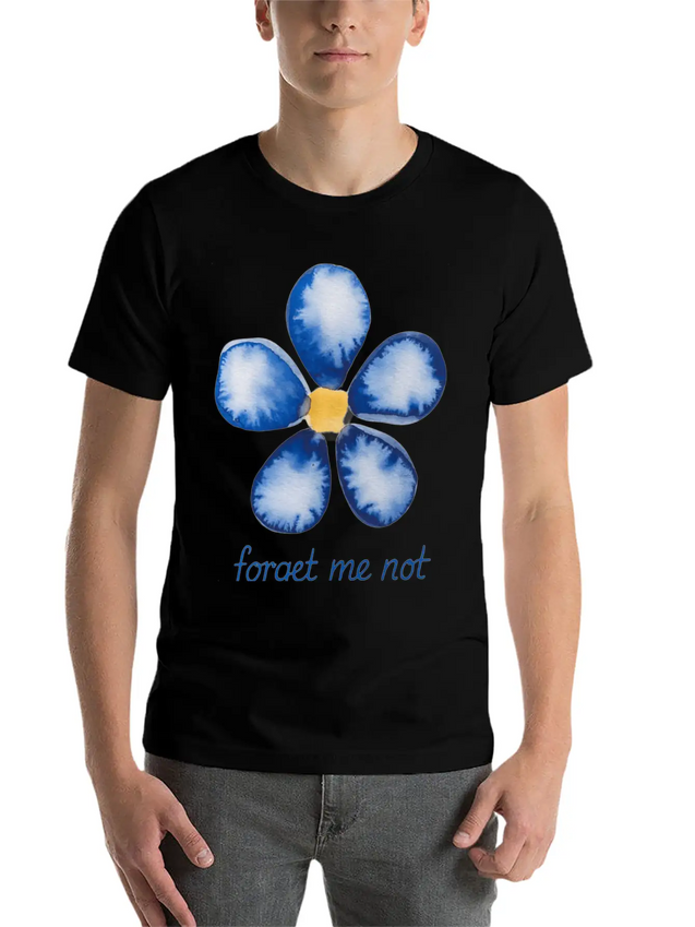 Forget Me Not Lightweight Cotton T-Shirt – Daily Comfort Graphic Shirt