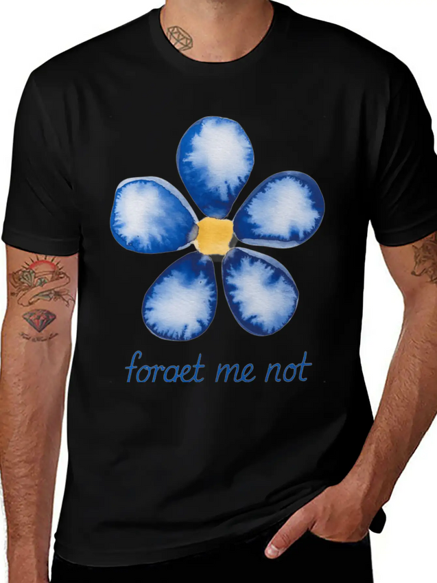 Forget Me Not Lightweight Cotton T-Shirt – Daily Comfort Graphic Shirt