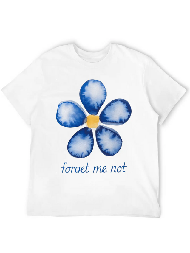 Forget Me Not Lightweight Cotton T-Shirt – Daily Comfort Graphic Shirt