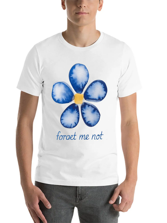 Forget Me Not Lightweight Cotton T-Shirt – Daily Comfort Graphic Shirt