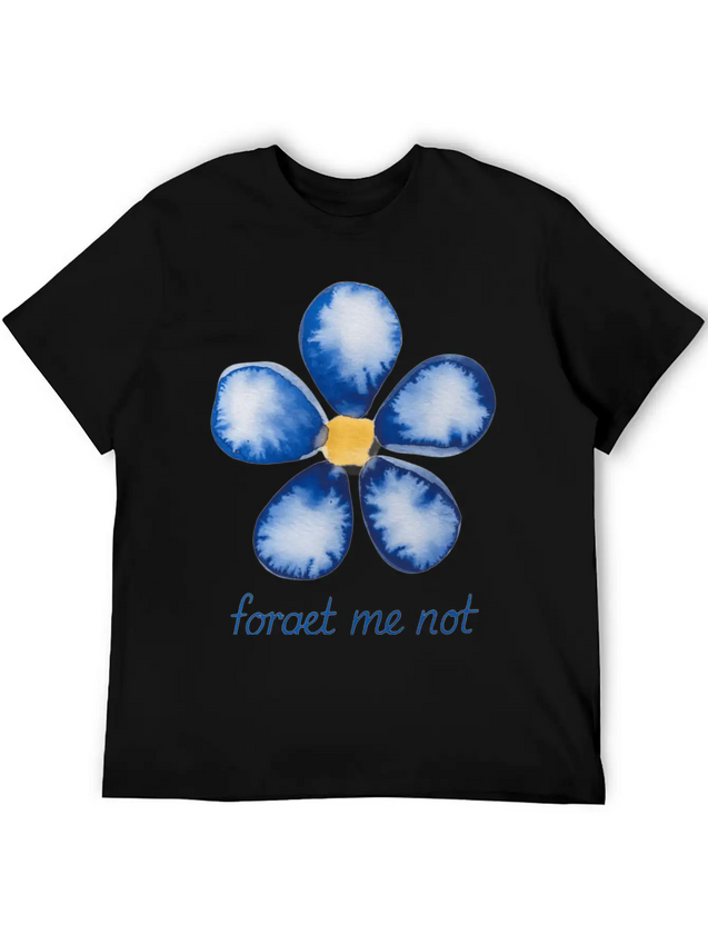 Forget Me Not Lightweight Cotton T-Shirt – Daily Comfort Graphic Shirt