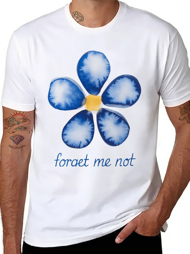 Forget Me Not Lightweight Cotton T-Shirt – Daily Comfort Graphic Shirt