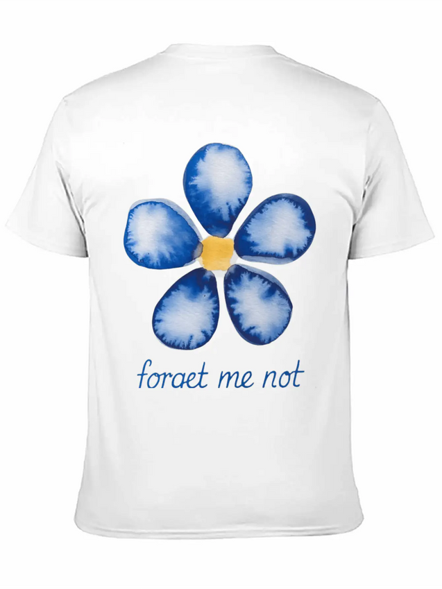 Forget Me Not Lightweight Cotton T-Shirt – Daily Comfort Graphic Shirt