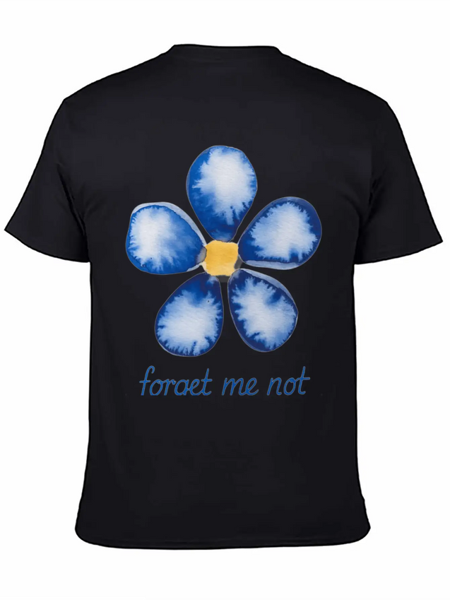 Forget Me Not Lightweight Cotton T-Shirt – Daily Comfort Graphic Shirt