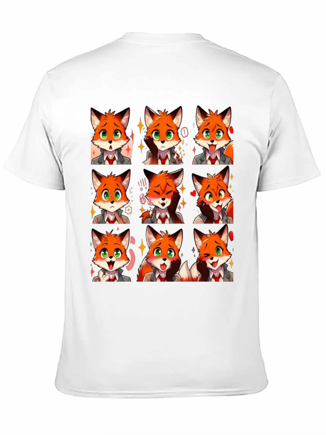 Fox Feels: A Collection Of Anime Emotions Lightweight Cotton T-Shirt – Daily Comfort Graphic Shirt