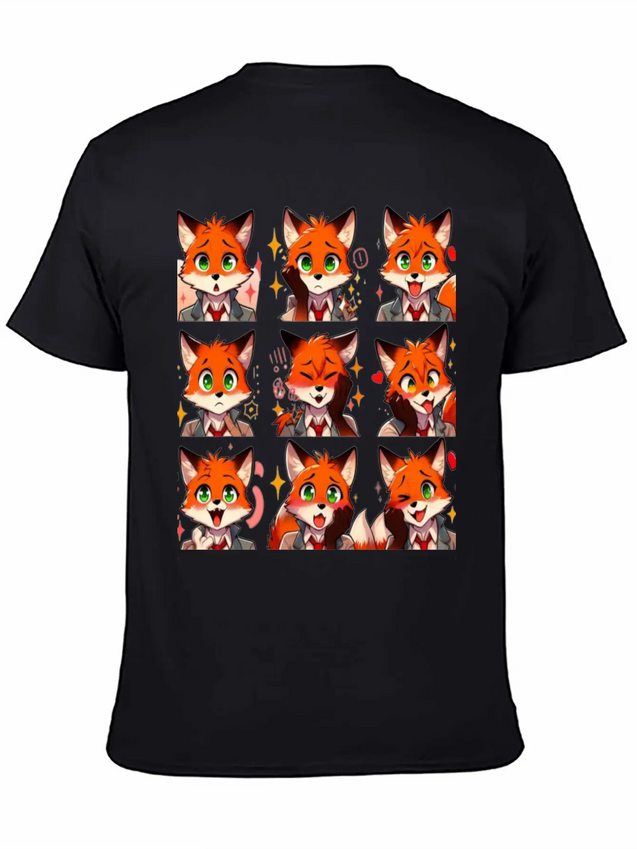 Fox Feels: A Collection Of Anime Emotions Lightweight Cotton T-Shirt – Daily Comfort Graphic Shirt