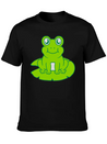 Frog Sitting Water Lily Sea Leaf Lightweight Cotton T-Shirt – Daily Comfort Graphic Shirt
