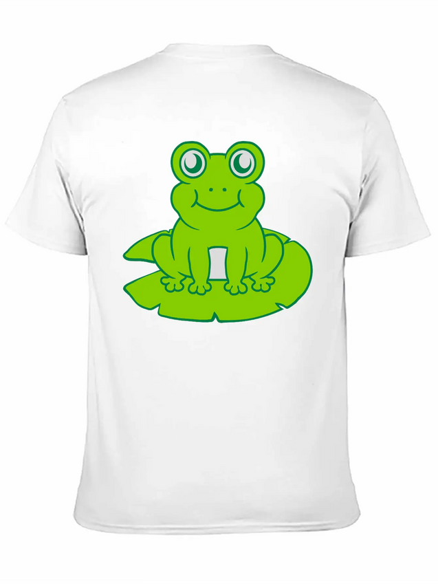 Frog Sitting Water Lily Sea Leaf Lightweight Cotton T-Shirt – Daily Comfort Graphic Shirt