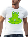 Frog Sitting Water Lily Sea Leaf Lightweight Cotton T-Shirt – Daily Comfort Graphic Shirt