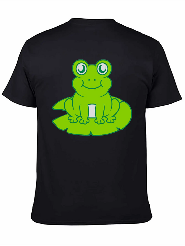 Frog Sitting Water Lily Sea Leaf Lightweight Cotton T-Shirt – Daily Comfort Graphic Shirt