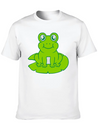 Frog Sitting Water Lily Sea Leaf Lightweight Cotton T-Shirt – Daily Comfort Graphic Shirt