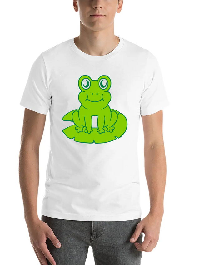 Frog Sitting Water Lily Sea Leaf Lightweight Cotton T-Shirt – Daily Comfort Graphic Shirt