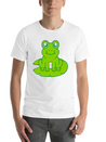 Frog Sitting Water Lily Sea Leaf Lightweight Cotton T-Shirt – Daily Comfort Graphic Shirt
