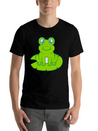 Frog Sitting Water Lily Sea Leaf Lightweight Cotton T-Shirt – Daily Comfort Graphic Shirt