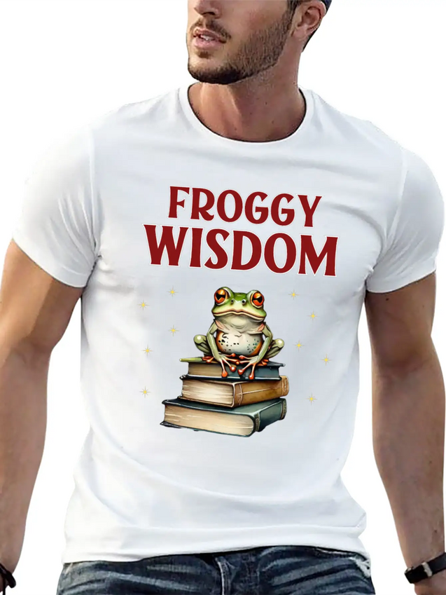 Froggy Wisdom Lightweight Cotton T-Shirt – Daily Comfort Graphic Shirt