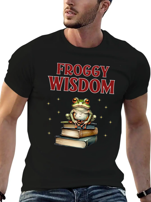 Froggy Wisdom Lightweight Cotton T-Shirt – Daily Comfort Graphic Shirt