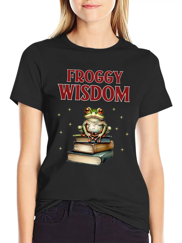 Froggy Wisdom Lightweight Cotton T-Shirt – Daily Comfort Graphic Shirt
