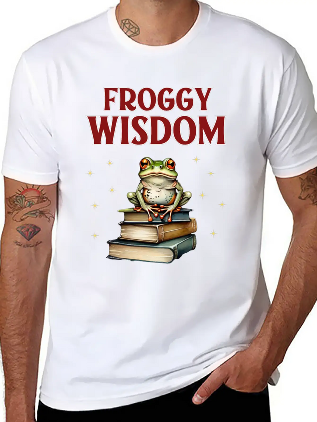 Froggy Wisdom Lightweight Cotton T-Shirt – Daily Comfort Graphic Shirt