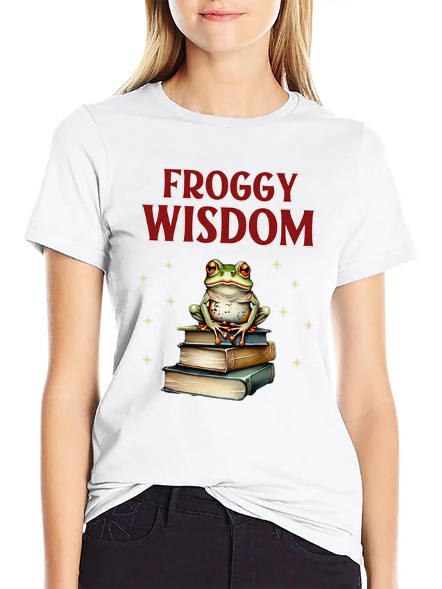 Froggy Wisdom Lightweight Cotton T-Shirt – Daily Comfort Graphic Shirt