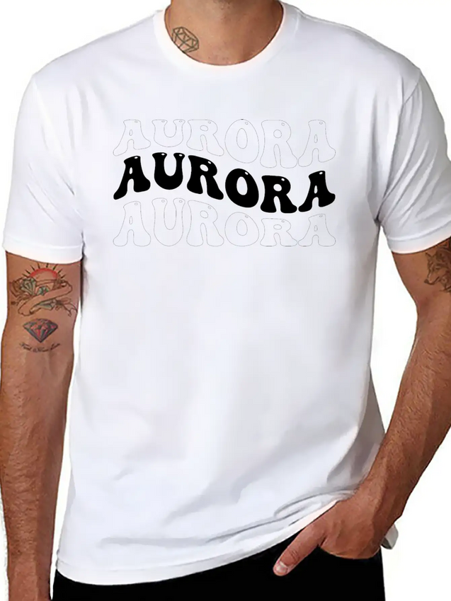 Funny Aurora Groovy 4 Men Women Cool Aurora Tie Lightweight Cotton T-Shirt – Daily Comfort Graphic Shirt