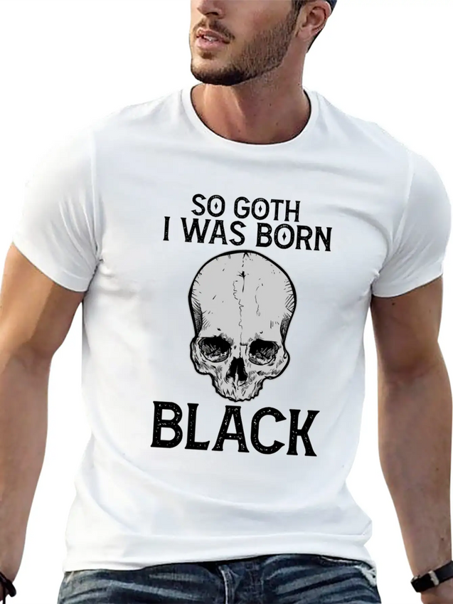 Funny Gothic Skull Lightweight Cotton T-Shirt – Daily Comfort Graphic Shirt