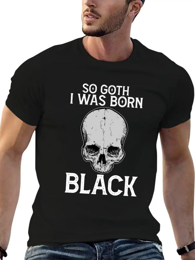 Funny Gothic Skull Lightweight Cotton T-Shirt – Daily Comfort Graphic Shirt