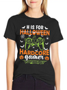 Funny Halloween Costume H Is Hardcore Gamer Lightweight Cotton T-Shirt – Daily Comfort Graphic Shirt