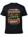 Funny Halloween Costume H Is Hardcore Gamer Lightweight Cotton T-Shirt – Daily Comfort Graphic Shirt