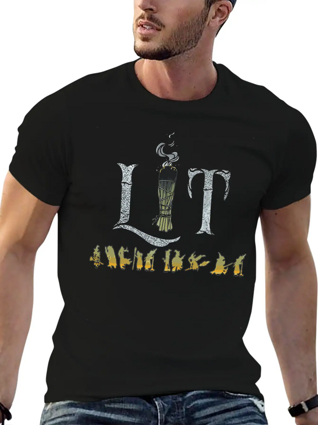 Funny Lit Burning Sage Smudge Witch Halloween Lightweight Cotton T-Shirt – Daily Comfort Graphic Shirt