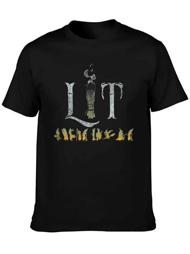 Funny Lit Burning Sage Smudge Witch Halloween Lightweight Cotton T-Shirt – Daily Comfort Graphic Shirt
