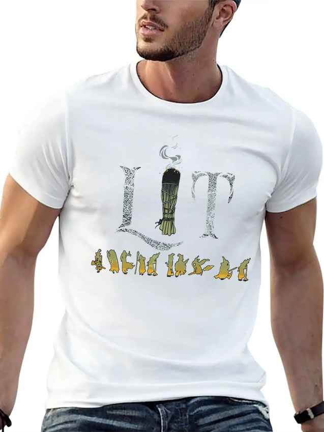 Funny Lit Burning Sage Smudge Witch Halloween Lightweight Cotton T-Shirt – Daily Comfort Graphic Shirt