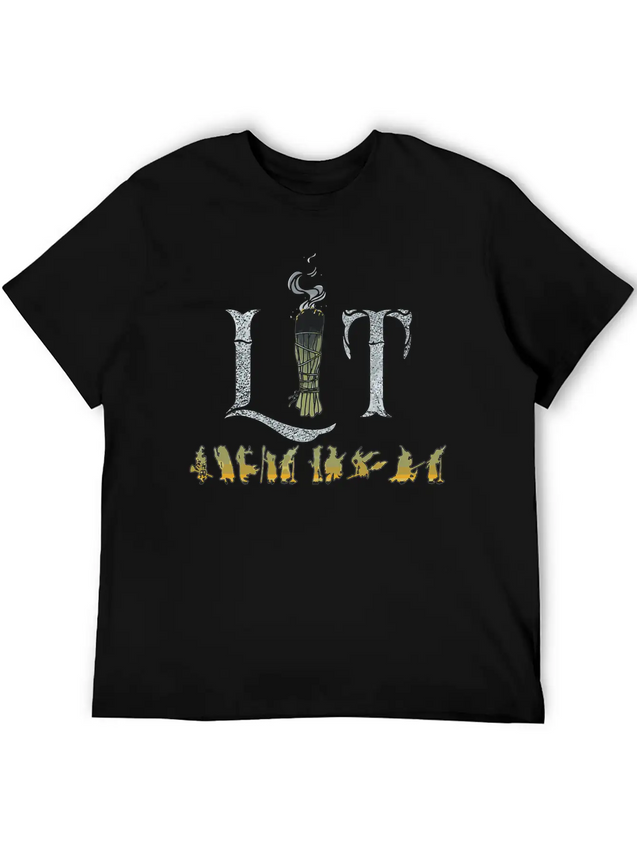 Funny Lit Burning Sage Smudge Witch Halloween Lightweight Cotton T-Shirt – Daily Comfort Graphic Shirt