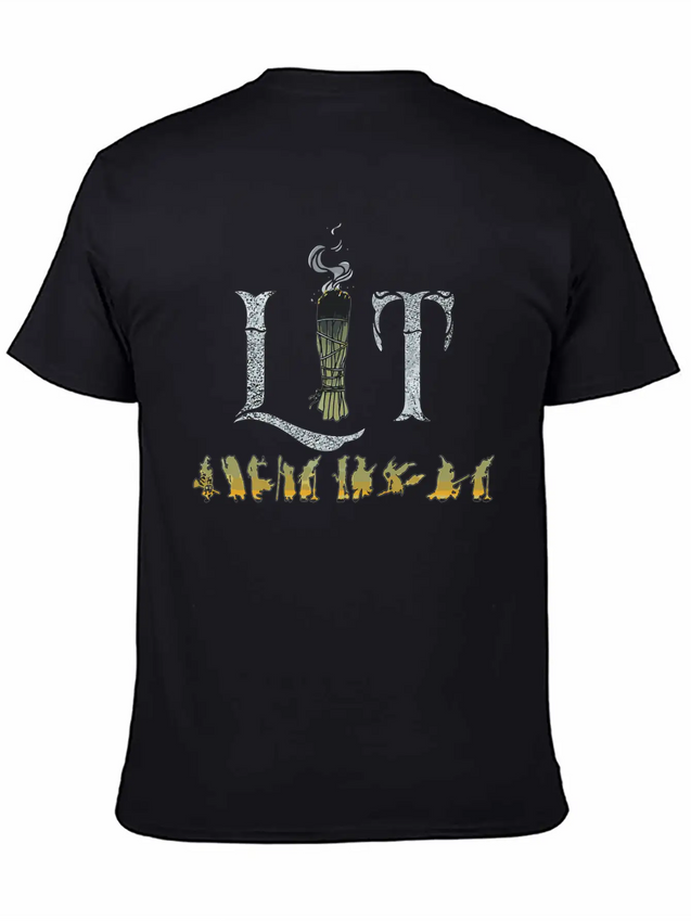 Funny Lit Burning Sage Smudge Witch Halloween Lightweight Cotton T-Shirt – Daily Comfort Graphic Shirt