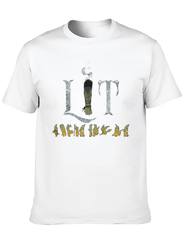 Funny Lit Burning Sage Smudge Witch Halloween Lightweight Cotton T-Shirt – Daily Comfort Graphic Shirt