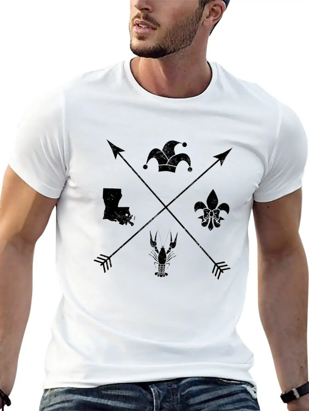 Funny Mardi Grass Arrow Jester Hat Crawfish Gifts Lightweight Cotton T-Shirt – Daily Comfort Graphic Shirt