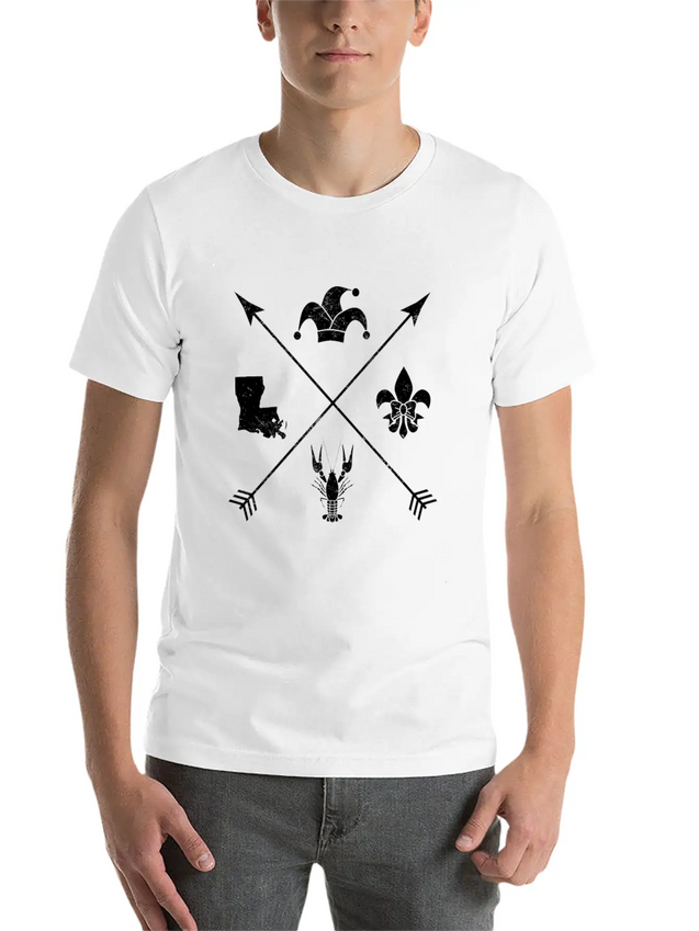 Funny Mardi Grass Arrow Jester Hat Crawfish Gifts Lightweight Cotton T-Shirt – Daily Comfort Graphic Shirt