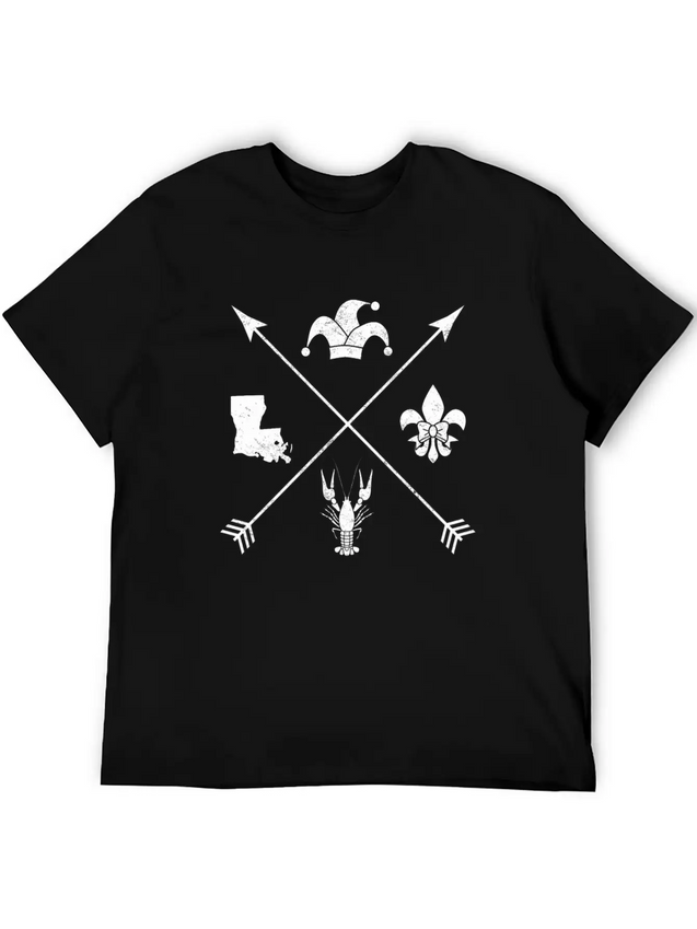 Funny Mardi Grass Arrow Jester Hat Crawfish Gifts Lightweight Cotton T-Shirt – Daily Comfort Graphic Shirt
