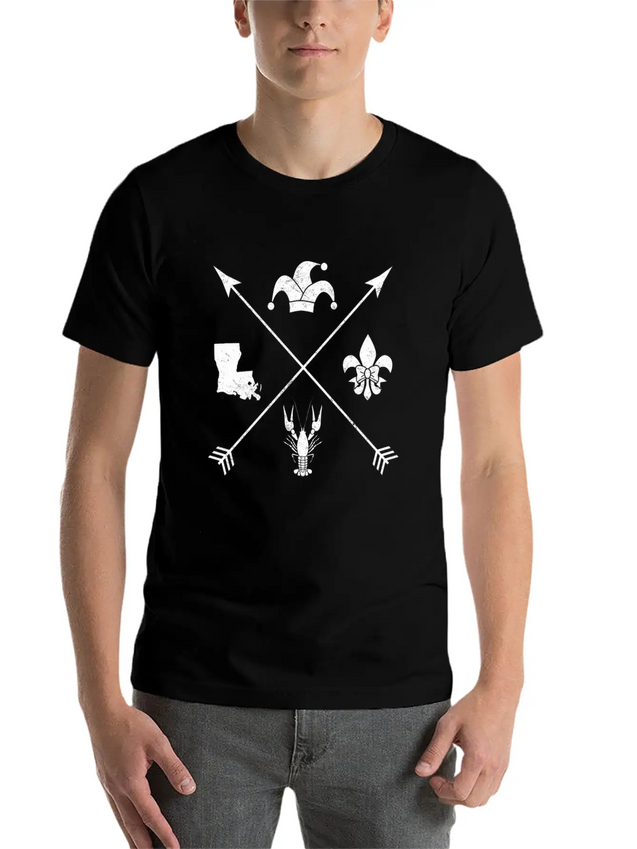 Funny Mardi Grass Arrow Jester Hat Crawfish Gifts Lightweight Cotton T-Shirt – Daily Comfort Graphic Shirt