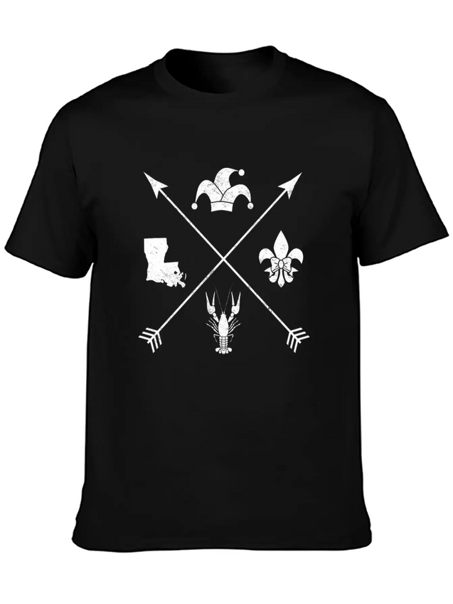 Funny Mardi Grass Arrow Jester Hat Crawfish Gifts Lightweight Cotton T-Shirt – Daily Comfort Graphic Shirt