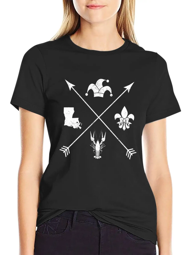 Funny Mardi Grass Arrow Jester Hat Crawfish Gifts Lightweight Cotton T-Shirt – Daily Comfort Graphic Shirt