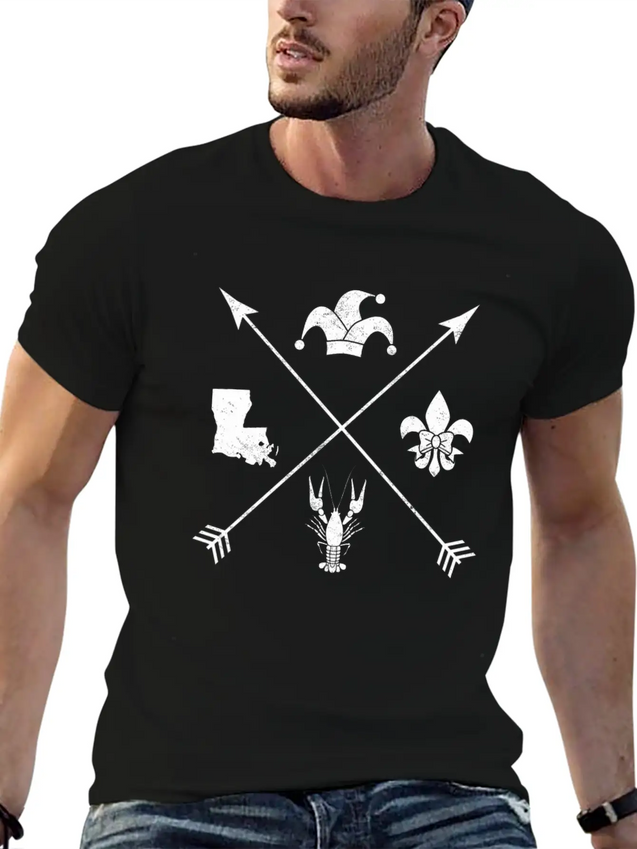 Funny Mardi Grass Arrow Jester Hat Crawfish Gifts Lightweight Cotton T-Shirt – Daily Comfort Graphic Shirt