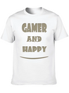 Gamer And Happy Design Lightweight Cotton T-Shirt – Daily Comfort Graphic Shirt