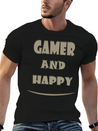 Gamer And Happy Design Lightweight Cotton T-Shirt – Daily Comfort Graphic Shirt