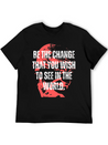 Gandhi Quote Be The Change Mama Gandhi Quotes Lightweight Cotton T-Shirt – Daily Comfort Graphic Shirt